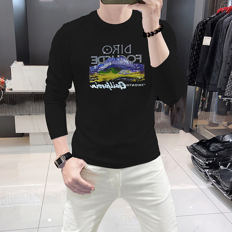 Undershirt Crew Neck - Мужская футболка с длинным рукавом, с